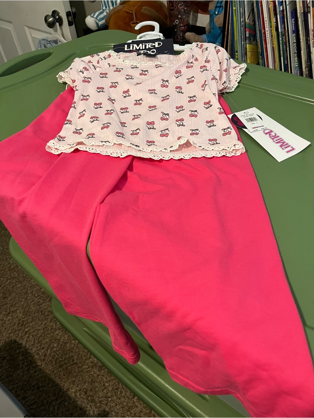 Limited Too Pink Cherry Two-Piece Pajama Set